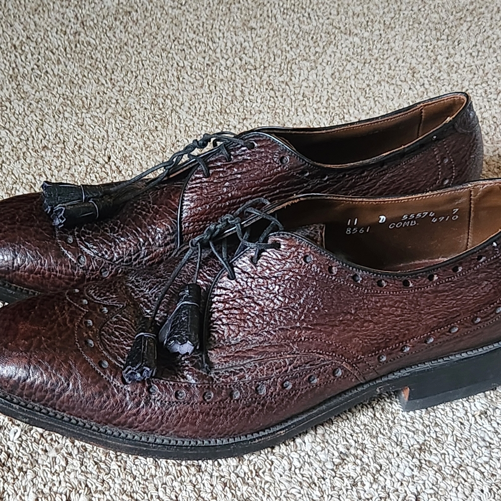 ALLEN EDMONDS Nassau Sharkskin Men's Wingtip Brogue  Shoes Sz 11 D